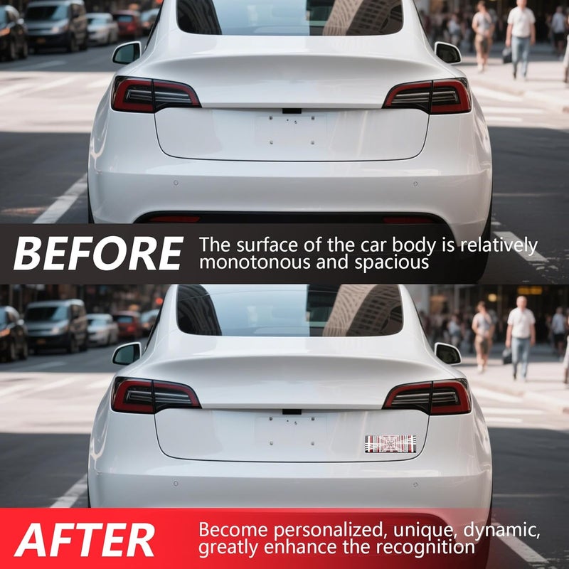 heenvn Plaid Badge Sticker for Tesla Model 3 Y S X Cybertruck, Space Tunnel Emblem Sticker Performance Exterior Rear Trunk Accessories - Image 2